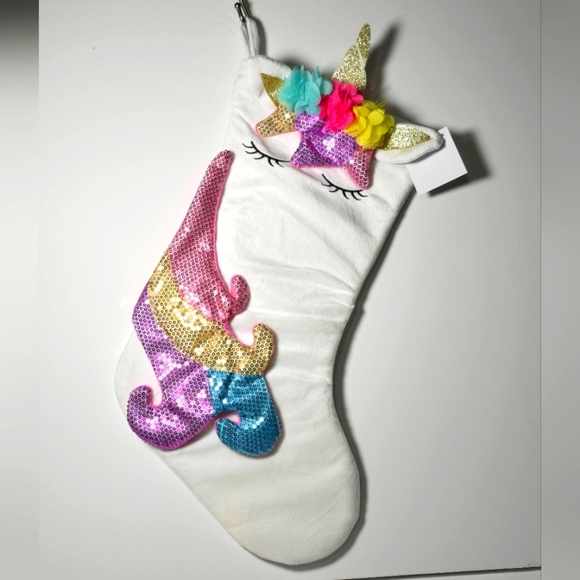 Unicorn sequence Christmas stocking nwt - Picture 1 of 3